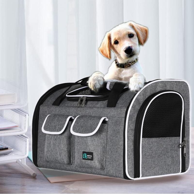 通気性ペットバッグ 50*30*33 ペットリュック ペットキャリー 犬バッグ 猫バッグ お出かけ携帯 折りたたみ 大容量 底板付き 猫_3