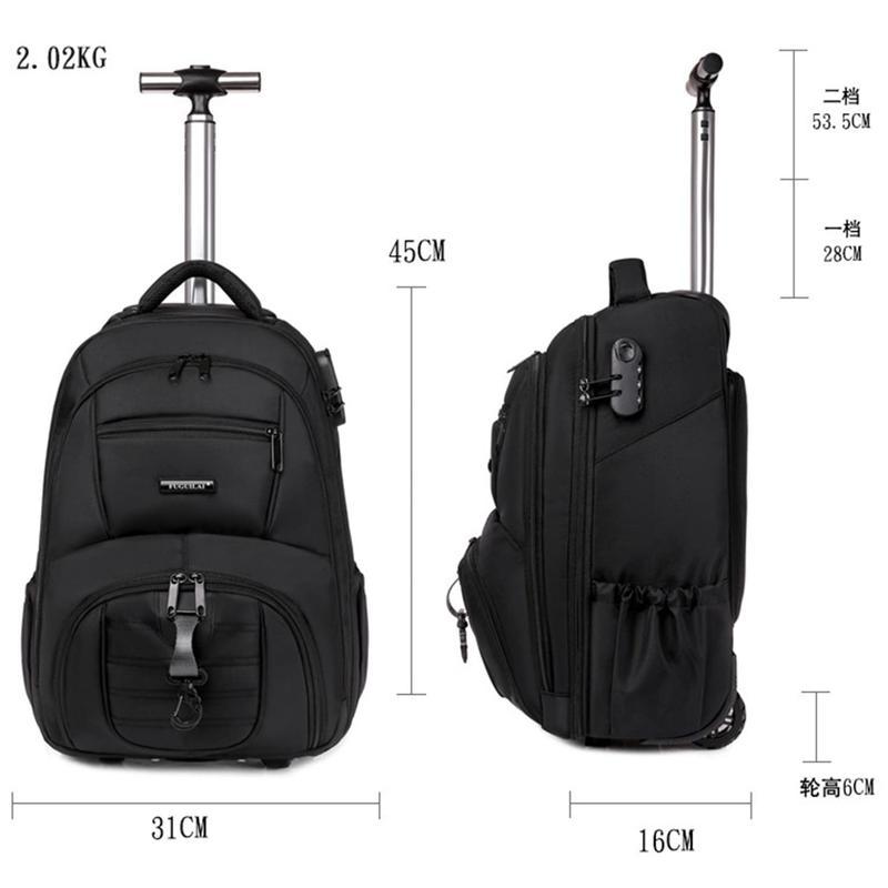 キャリーバッグ 18インチ sサイズ 3way 機内持ち込み キャリーリュック 黒 キャスター付きリュック 旅行バッグ きゃりーばっく 黒_2