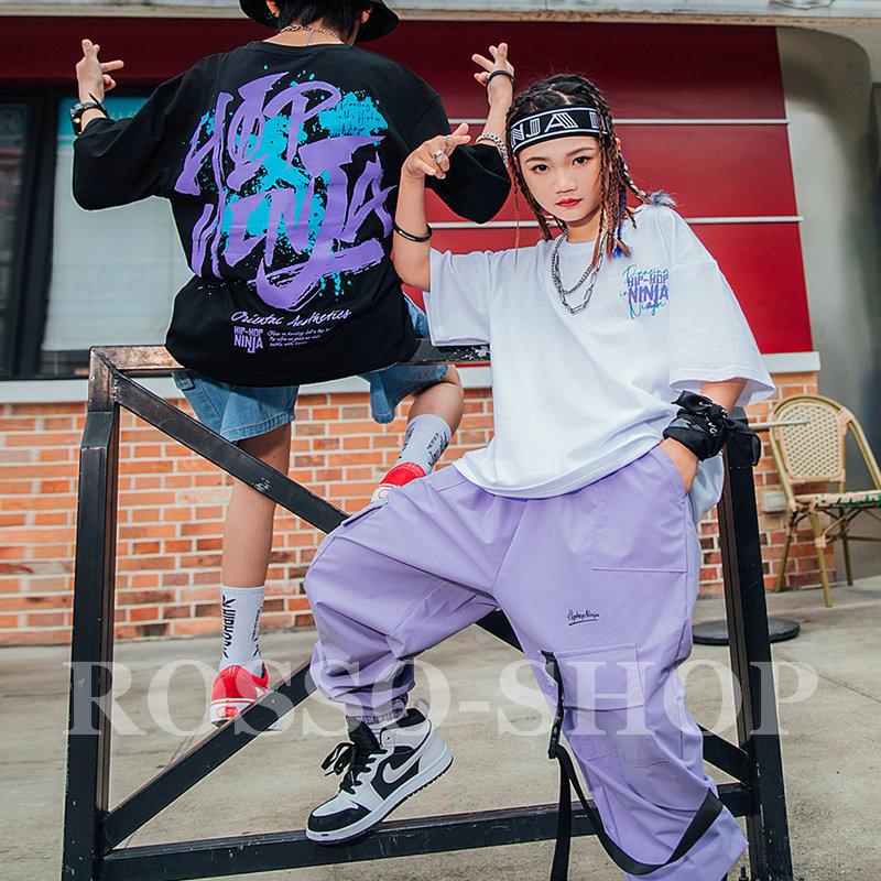 希少 キッズ ダンス衣装 Tシャツ トップス パンツ ヒップホップ セットアップ Hiphop 男の子 女の子 子供服 ズボン ジャズダンス チアガール 練習着 かっこいい Materialworldblog Com