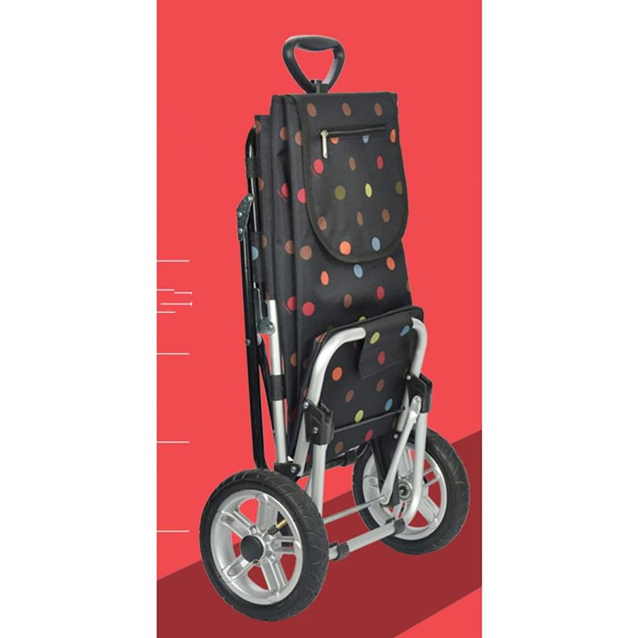 大型タイヤ輪 ショッピングカート イス付き 折りたたみ式 買い物