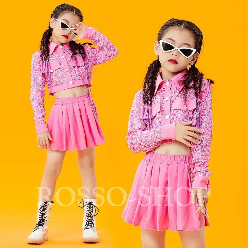 キッズダンス衣装 キッズ セットアップ 最大70 Offクーポン トップス パンツ 韓国 チアダンス衣装 かっこいい 応援団 発表会 かわいい へそ出し ステージ衣装 練習着 ローズレッド