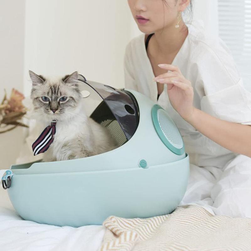 犬 リュック 猫リュック 通気性 子 犬 猫 キャリー バッグ 宇宙船カプセル型 荷重7.5kg 猫 キャリー バッグ ドライブ 旅行の画像