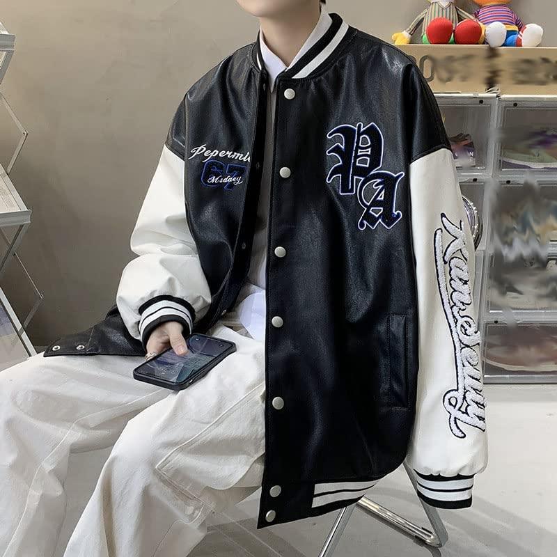 スタジャン メンズ 春秋 合皮 ジャケット ゆったり スタジアム