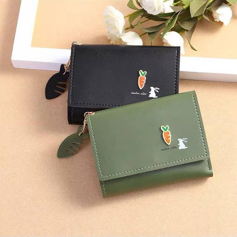 ミニ 財布 レディース 二つ折り バニー にんじん 可愛い シンプル 大