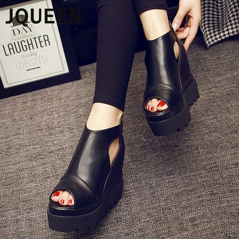 Jqueen 厚底サンダル レディース ウエッジソール サマーブーツ 厚底靴 ブーツサンダル シューズ パンプス インヒールサンダル 軽量 履きやすい オープントゥ Www Globalinternetsolutionsinc Com