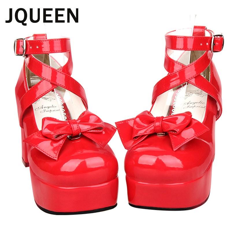 Jqueen ロリータ 靴 コスプレ お嬢様風ロリータ靴 ヒール8cm ハートヒールパンプス Shoes ゴスロリ ロリータ コスプレ 女の子用 可愛いリボンのロリータ Jqueenaat 242 Rosso Shop 通販 Yahoo ショッピング