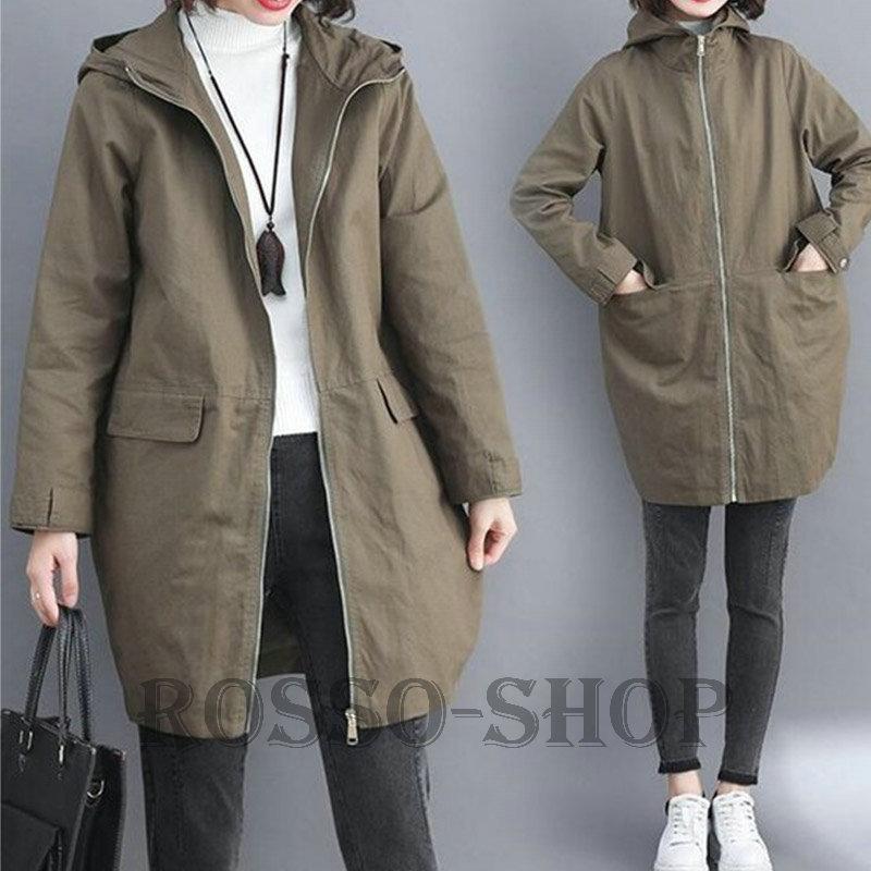 スプリングコートレディーストレンチコートフード付きロングコートお洒落春コート19代30代40代50代 Mtcvafe 026 Rosso Shop 通販 Yahoo ショッピング
