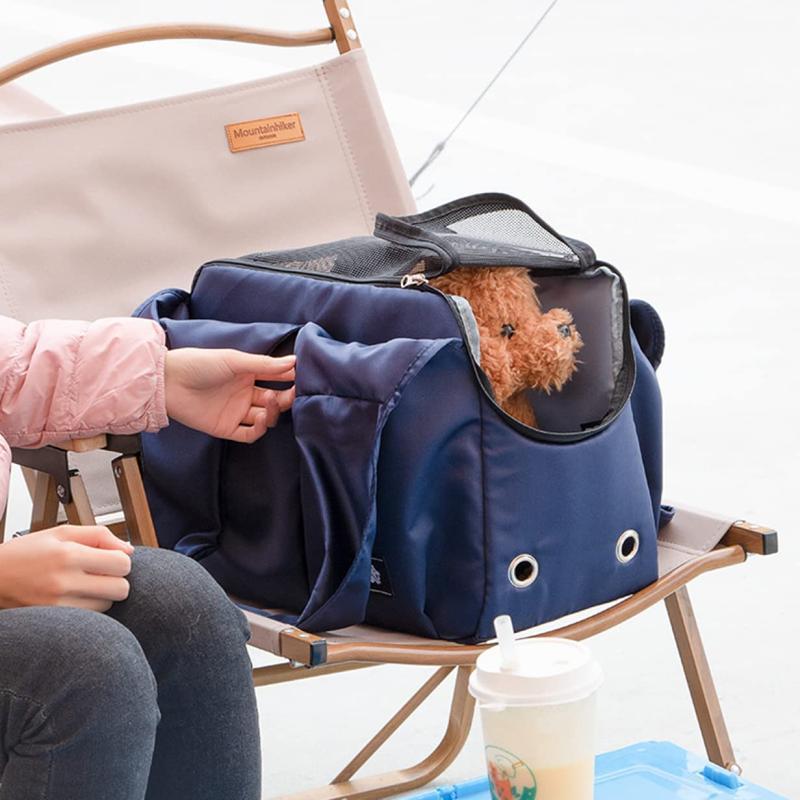 ネイビー 猫 M 犬 うさぎ 小動物兼用 2WAY ペットキャリー キャリーバッグ・スリング キャリーバッグ ペットキャリーバッグ 軽量_6