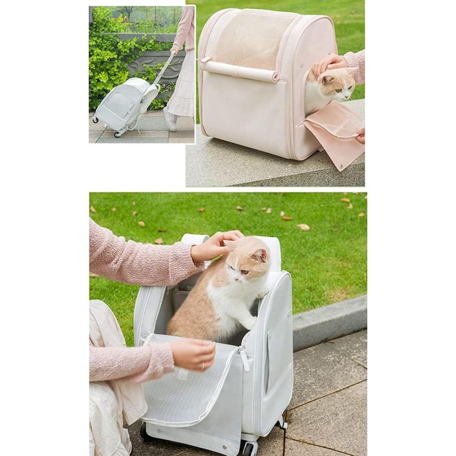 ペットキャリー リュック ペットキャリー キャスター付き 猫用 通気 キャリー3WAY リュックキャリーバッグ 小型犬 折り畳み ドライブ_8
