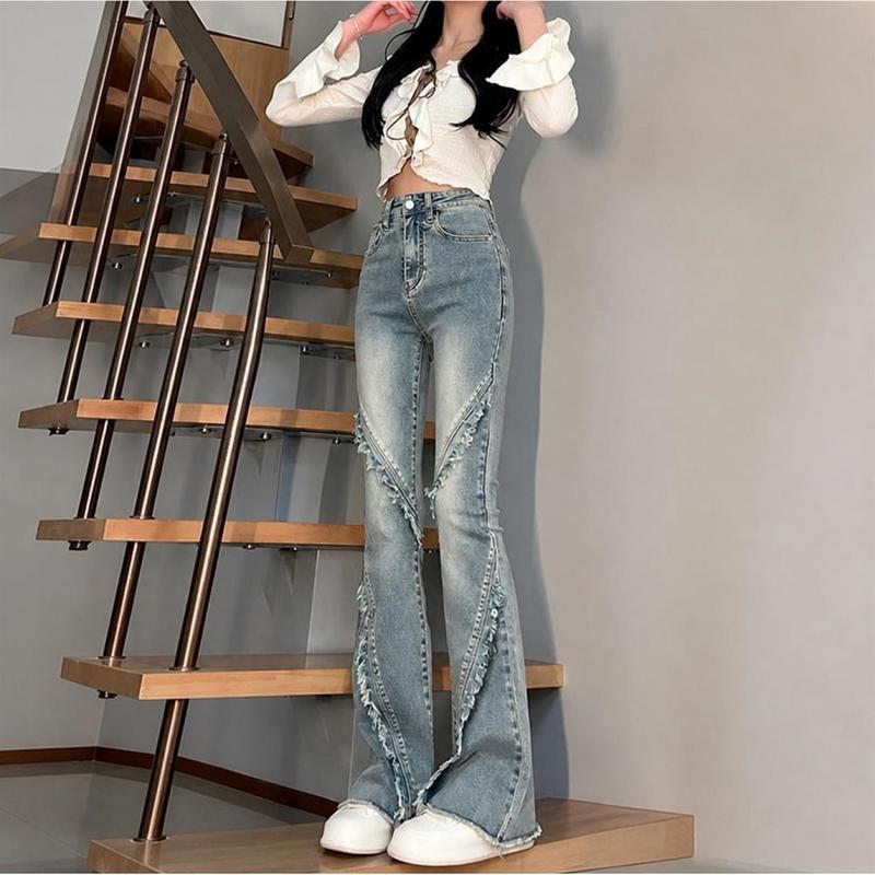 定価39600円 SUGARHILL ベルボトム カラーデニム　ブーツカット　白 ブーツカット デニム レディース ベルボトム ハイウエスト 美脚 脚長