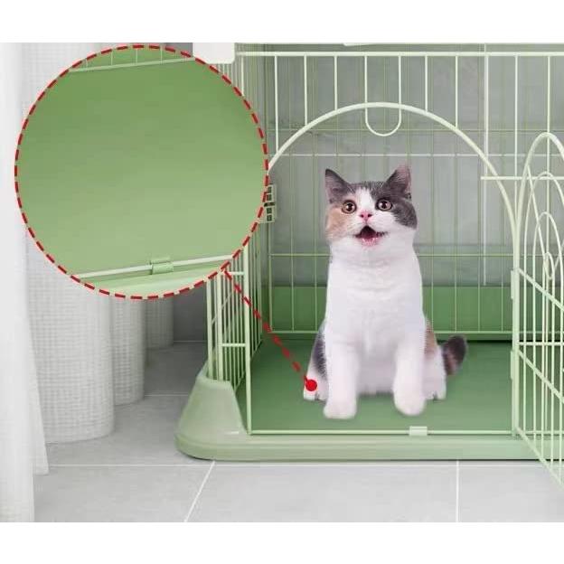 ペットケージ サークルトレー付き 屋根面付き ウサギ 猫 超小型犬 小型犬用 広々室内ケージ 1段 システムペットサークル ピンク_6