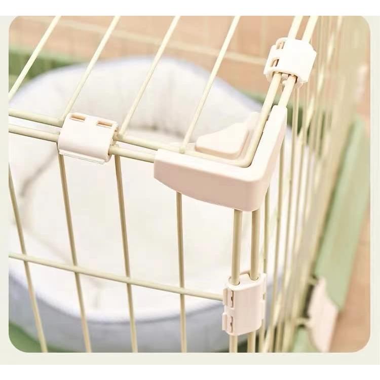 ペットケージ サークルトレー付き 屋根面付き ウサギ 猫 超小型犬 小型犬用 広々室内ケージ 1段 システムペットサークル ピンク_8