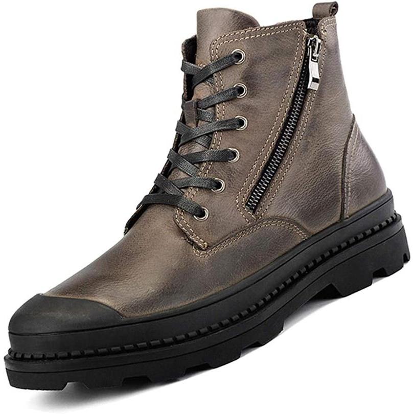 ワークブーツ ショートブーツ メンズ ブーツ サイドジップ レース