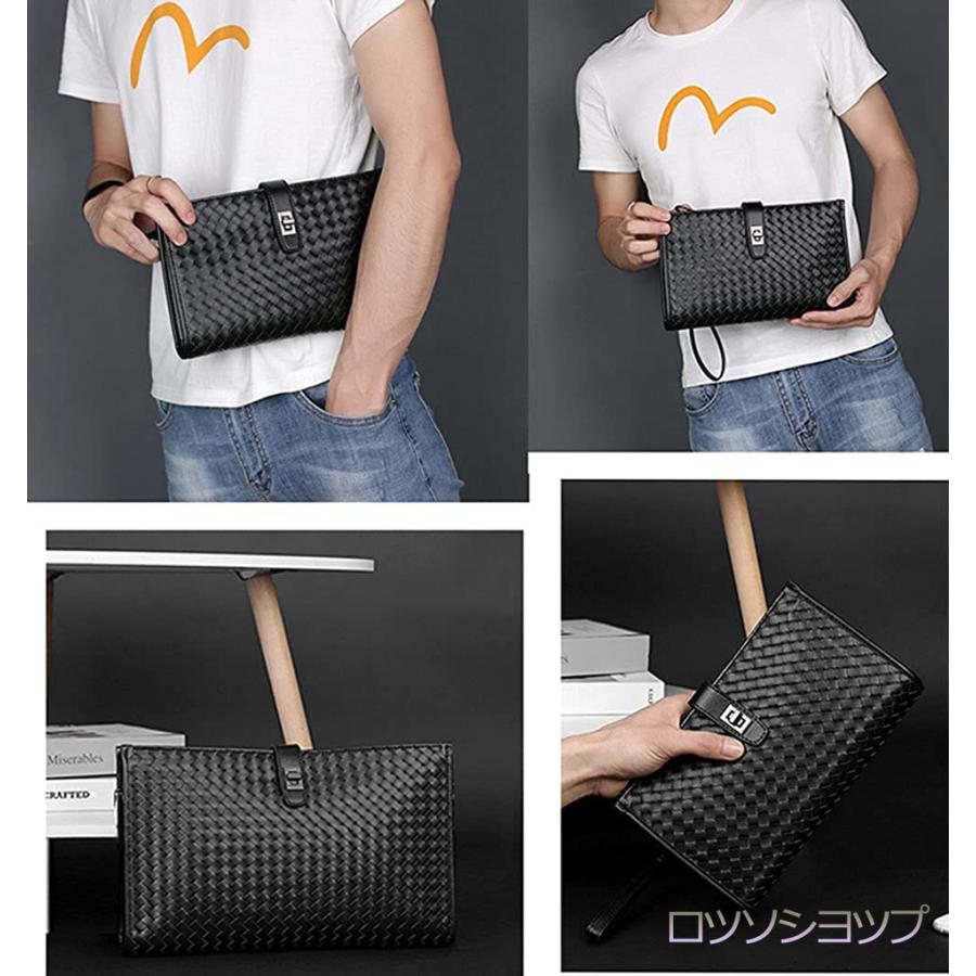 本革 セカンドバッグ クラッチバッグ クラッチ 式 手作り編み込み