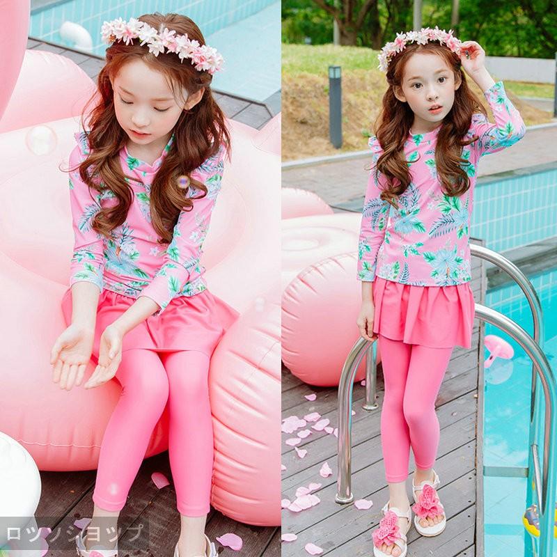 ロツソシヨツプ キッズ 水着 女の子 セパレート 子供 ラッシュガード 水着女の子 スイムウェア 上下セット スイミング 水遊び