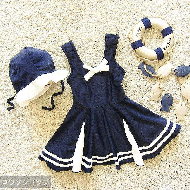 ロツソシヨツプ 子供 水着 女の子 ワンピース ジュニア キッズ 水着 女の子 ネイビー キッズ用 ワンピース 水着 ラッシュガード キッズ スカート ガールズ Apaproduction Fr