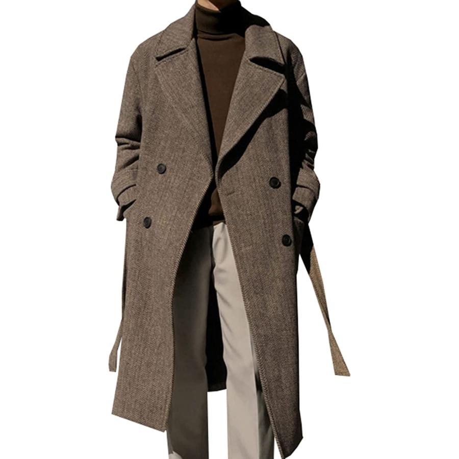 星*美様 MEN'S TENORAS ダブルプレスト　チェスターコート　マキシ丈 ロングコート メンズ 厚手 チェスターコート 冬 ロング丈 ダブル