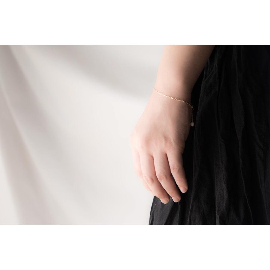 ブレスレット k18 パール 真珠 レディース  スクリューチェーン  ゴールド 18k 18金 1.9mm幅 ブランド 40代 50代 bracelet ハンドメイド 爆買の画像