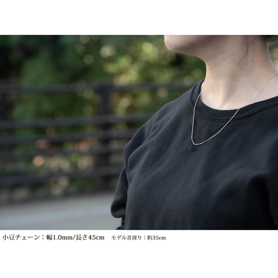ネックレス レディース あずき チェーン18金 k18 18k ゴールド 1.0mm