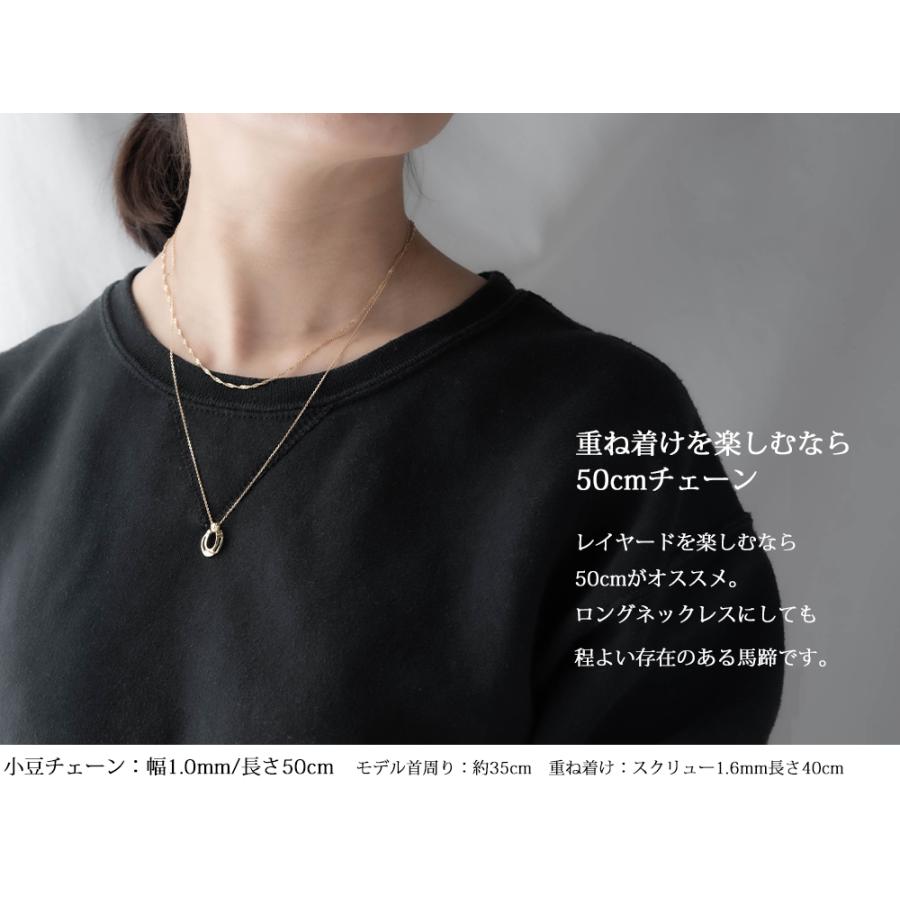 ネックレス レディース あずき チェーン18金 k18 18k ゴールド 1.0mm