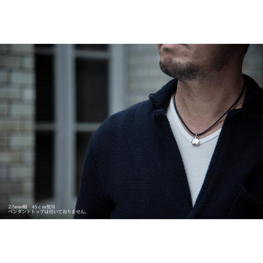 ネックレス メンズ 本革 革ひも 色落ちしない 革紐 指輪 通す 皮 ステンレス リングホルダー レディース レザー チョーカー 45 50 |  | 02