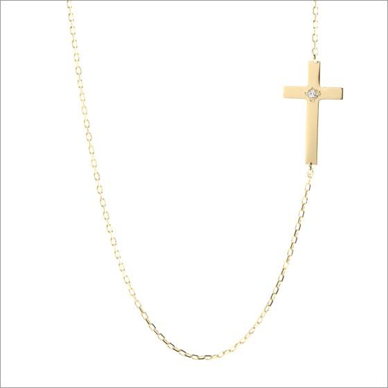 ネックレス レディース サイド クロス 十字架 横 k18 18金 18k ネックレス レディース サイド クロス 十字架 横 k18 18金 18k