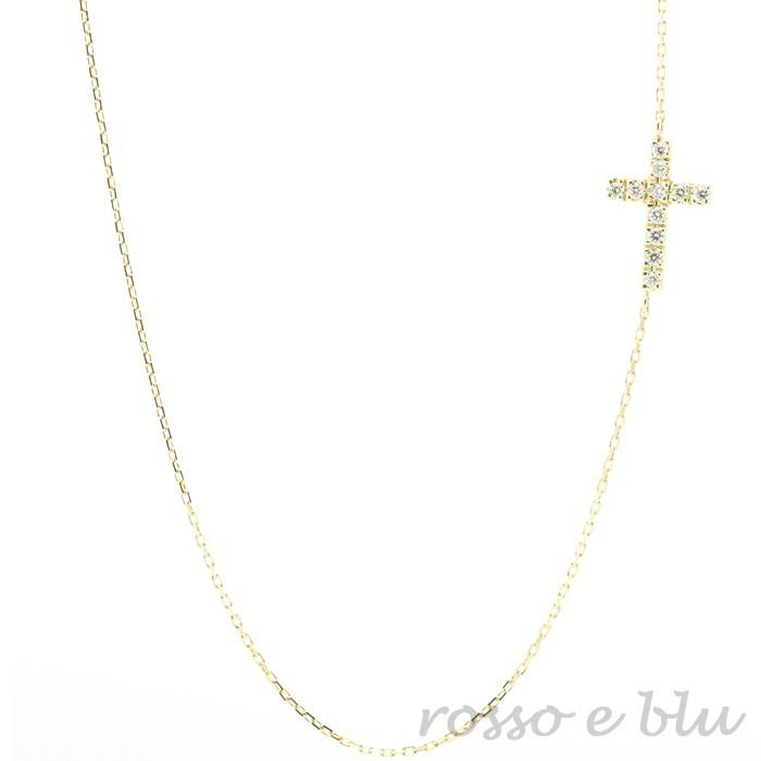 ネックレス レディース サイド クロス 十字架 横 k18 18金 18k ネックレス レディース サイド クロス 十字架 横 k18 18金 18k