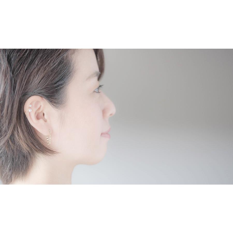 ゴールド チェーン付きフープピアス シルバー フープピアス チェーンチャーム GP（ピアス