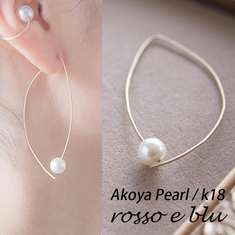 フープ ピアス 18k 18金 片耳用 大ぶり シンプル レディース k18