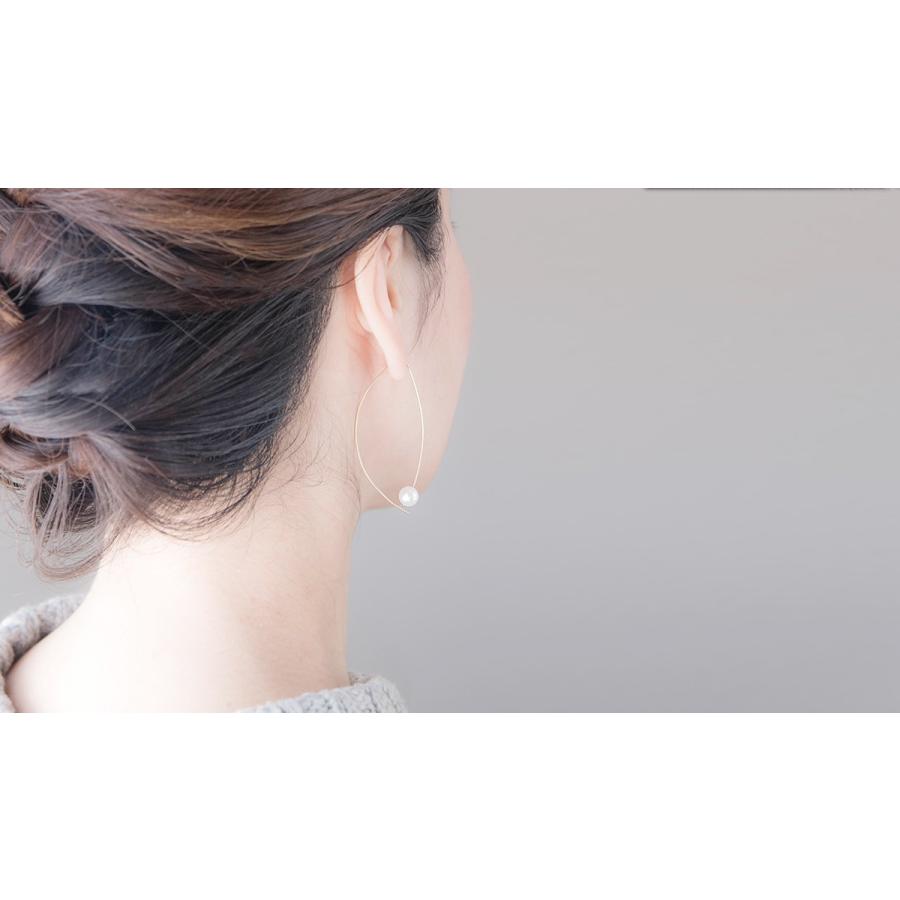 ☆アコヤ真珠K18金ホワイトパール フープピアス 2点セット　　No.40 ☆ パールフープピアス あこや真珠 7.5mm K14ホワイトゴールド