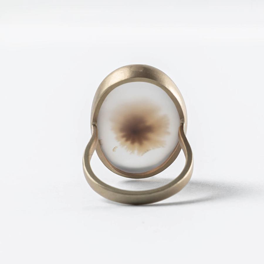 K18 メノウ 瑪瑙 リング 指輪 14号 18金