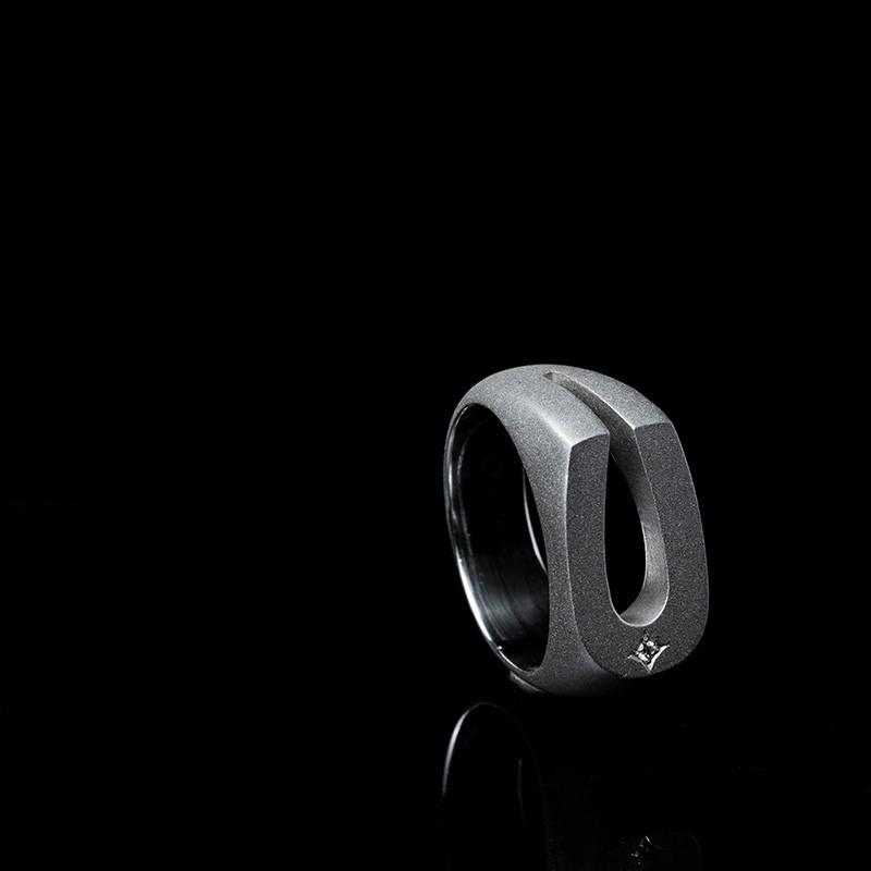 シルバー925 リング 刻印 メンズ 馬蹄リング ホースシュー ひづめ 一粒