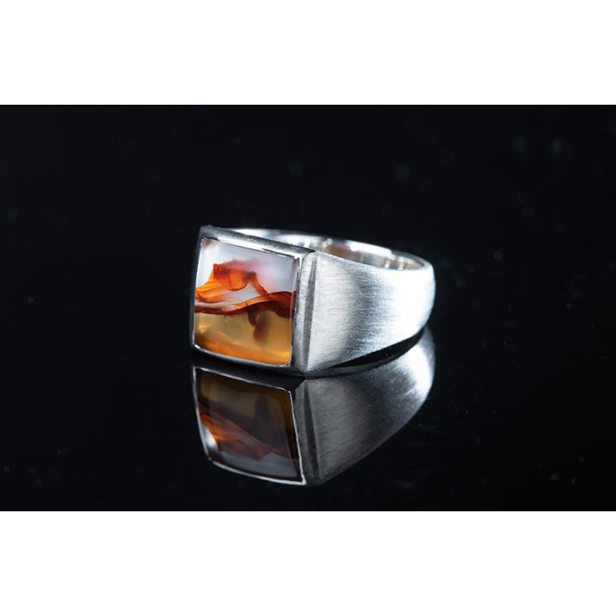 メンズ シルバー925 リング 指輪 シンプル 印台リング ピクチャー