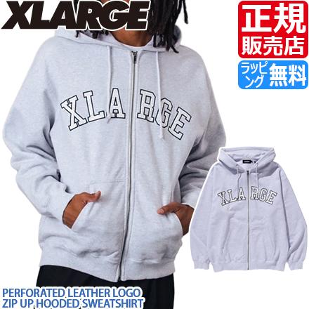 XLARGE（エクストラ ラージ） パーカー PERFORATED LEATHER LOGO ZIP 