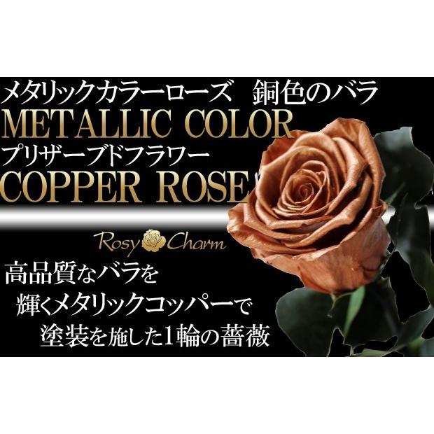 銅色のバラ 1本 プリザーブドフラワー コッパーローズ プロポーズ 結婚記念日 誕生日 プレゼント 薔薇 1輪 枯れない花 ギフト Copperrose 1 ロージーチャーム ヤフー店 通販 Yahoo ショッピング