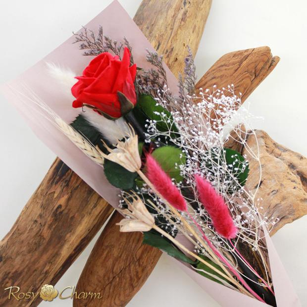 ドライフラワー 花束 バラ一本 【中輪】 プリザーブドフラワー ギフト