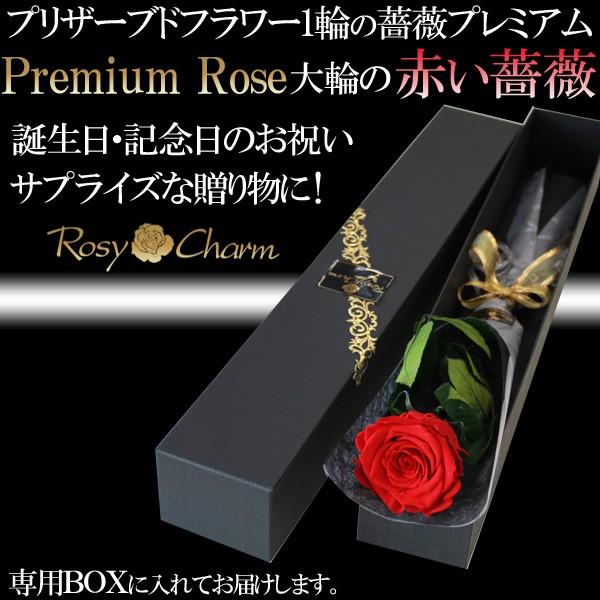 赤い薔薇 1本 プレミアムローズ プリザーブドフラワー プロポーズ 結婚
