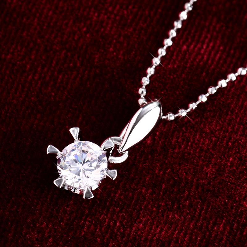 プラチナ仕上げ豪華 1.25カラットネックレス エトワール -Etoile