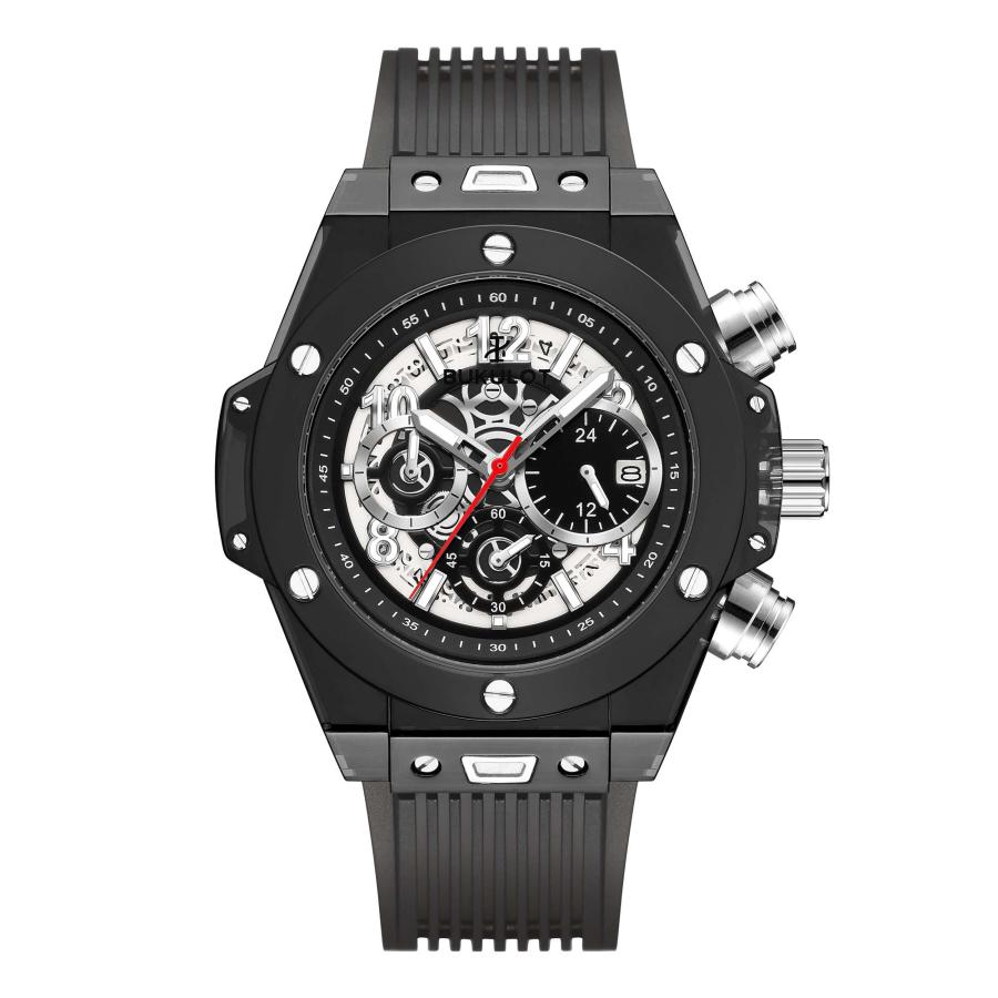 玉BUKULOT クロノグラフ 男性用 メンズ腕時計 クォーツ時計 ブランド