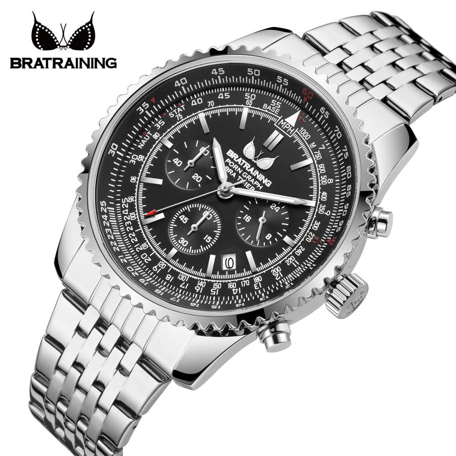 腕時計 メンズウォッチ ブラトレーニング メタル BRATRAINING クロノ