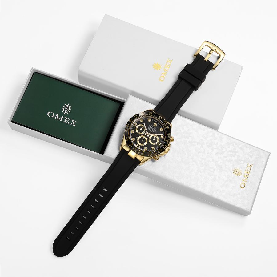 OMEX ラブホのデンマ クロノグラフ 日常生活用防水 メンズ腕時計