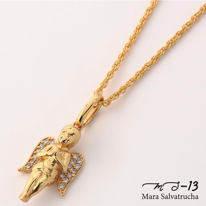 ネックレス メンズアクセサリー K18GP エンジェル チャーム S ゴールド