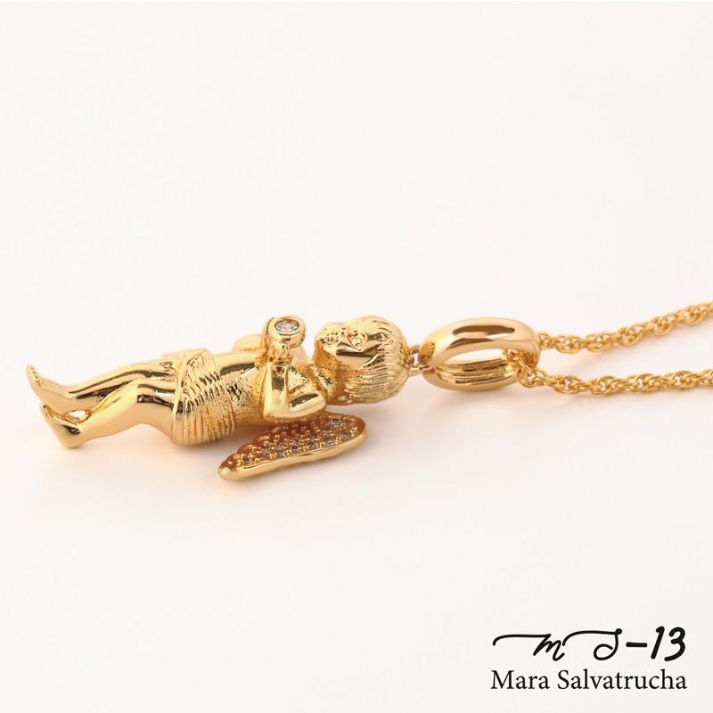 MS-13】K18GP エンジェル チャーム M ゴールド 天使 幸運