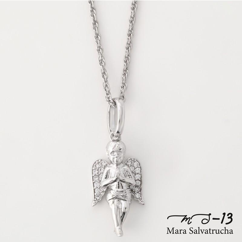 ネックレス メンズアクセサリー K18GP エンジェル チャーム S ホワイト