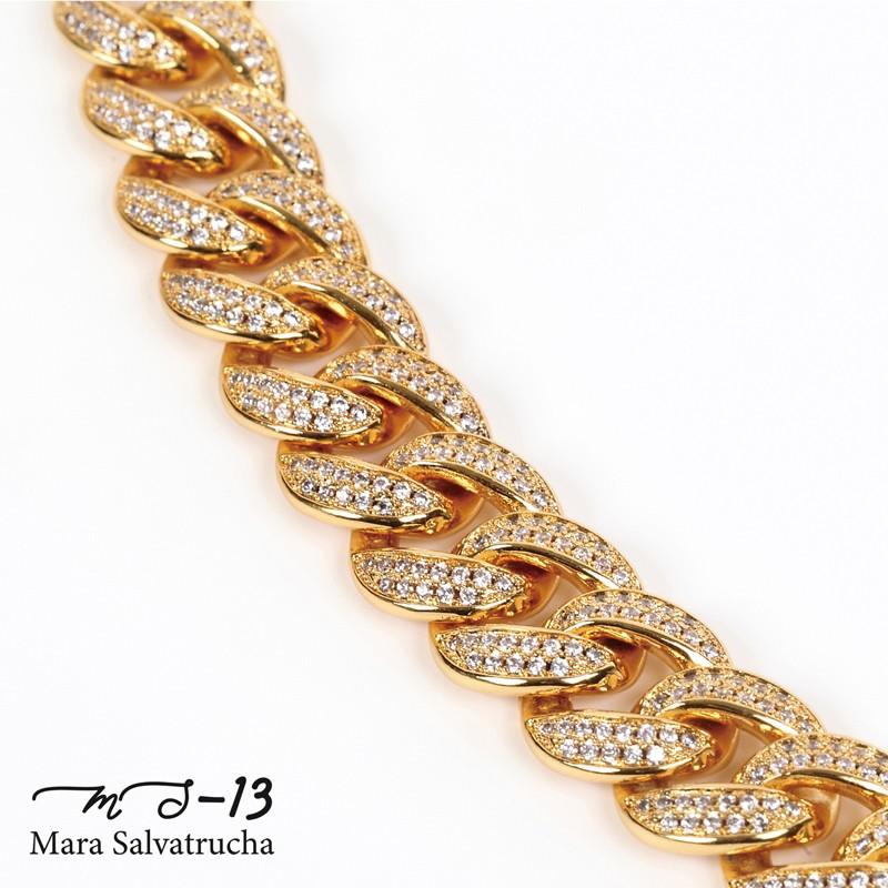 MS-13】K18GP マイアミキューバン リンク ネックレス チェーン45cm  