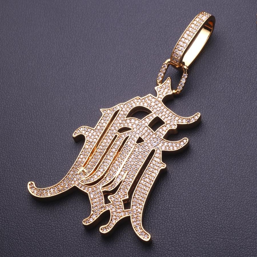 ハッピーリップス　10金　ネックレス K18GP 麻 ブラックレター パヴェ ネックレス Gold 金 マイアミ