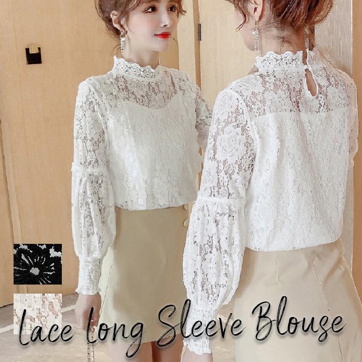 ブラウス トップス レディース 総レース 長袖 シャツ ハイネック 立ち襟 オフィス 花柄 きれいめ シースルー 送料無料 ロティーオレディースファッション 通販 Yahoo ショッピング