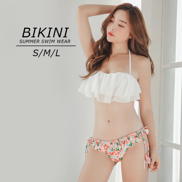 レディース 水着 フレアビキニ Bikini 花柄 水着 セット セクシー パッド付き 盛れる フレア フリル 花柄フリルブラショーセット Roteeo レディースファッション 通販 Yahoo ショッピング