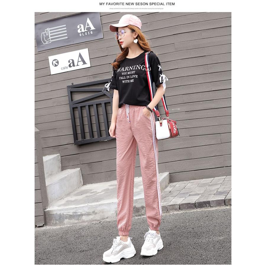 ジョガーパンツ コットンパンツ ラインパンツ レディース ジョグパンツ 裾ゴム ウエストゴム ロングパンツ 美脚 ズボン 薄手 春夏 メール便送料無料 Roteeo レディースファッション 通販 Yahoo ショッピング