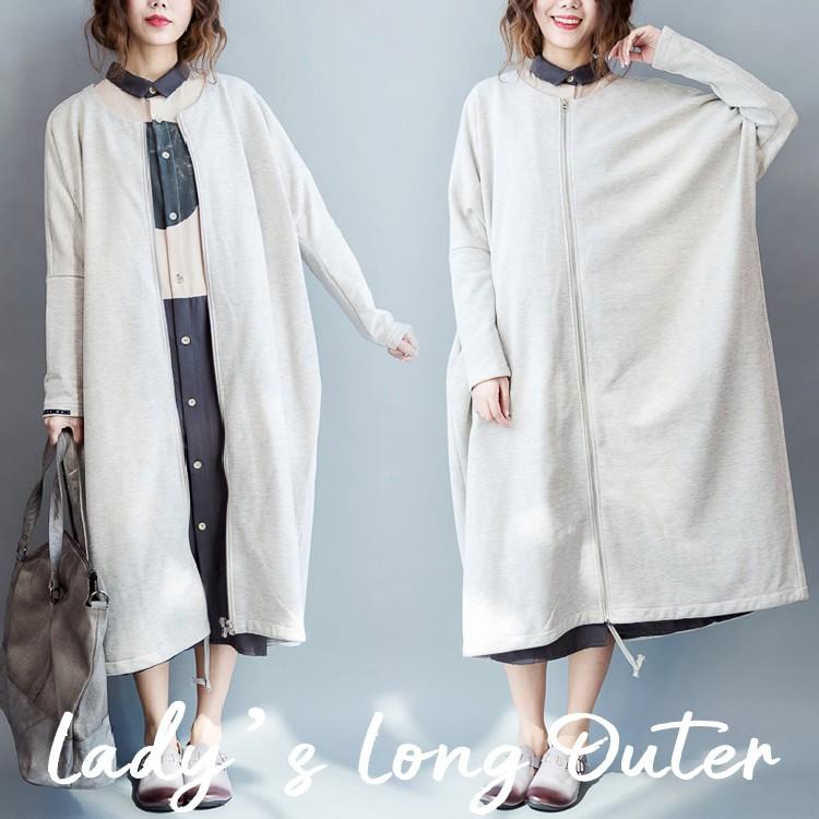 アウター ロング ジップパーカー レディース 羽織り ロングコート スウェット コーディガン ロングパーカー ジップアップパーカー 無地 カーディガン 送料無料 Roteeo レディースファッション 通販 Yahoo ショッピング
